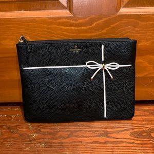 Kate Spade - black leather pouch - NEW W/ TAG